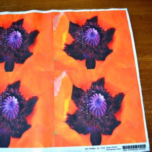 Poppy center 4-set printed panel orange, black, gray