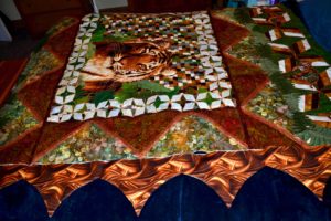 Tiger quilt with Taj Mahal sandral borders